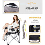 Chaise de camping chauffante, Chaise pliante de camping chauffante, Dossier de chaise réglable, Sac isotherme, Porte-gobelet et Support zippé