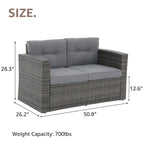 Causeuse d'extérieur en osier avec coussin