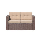 Causeuse d'extérieur en osier avec coussin