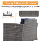 Causeuse d'extérieur en osier avec coussin