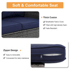Causeuse d'extérieur en osier avec coussin