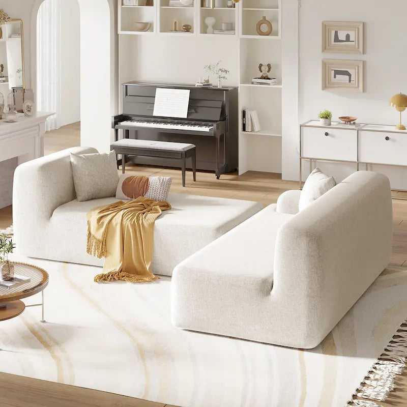 Grand canapé sectionnel modulable en L moderne pour salon