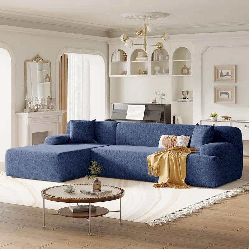 Grand canapé sectionnel modulable en L moderne pour salon