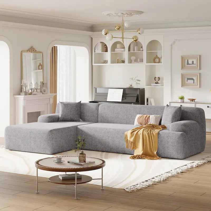 Grand canapé sectionnel modulable en L moderne pour salon