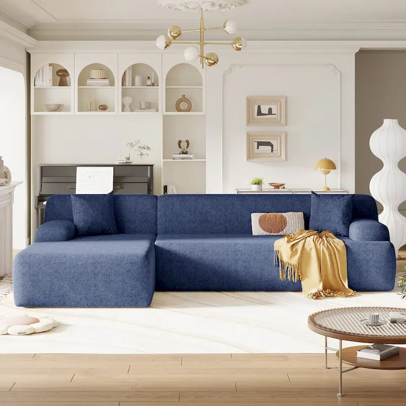 Grand canapé sectionnel modulable en L moderne pour salon