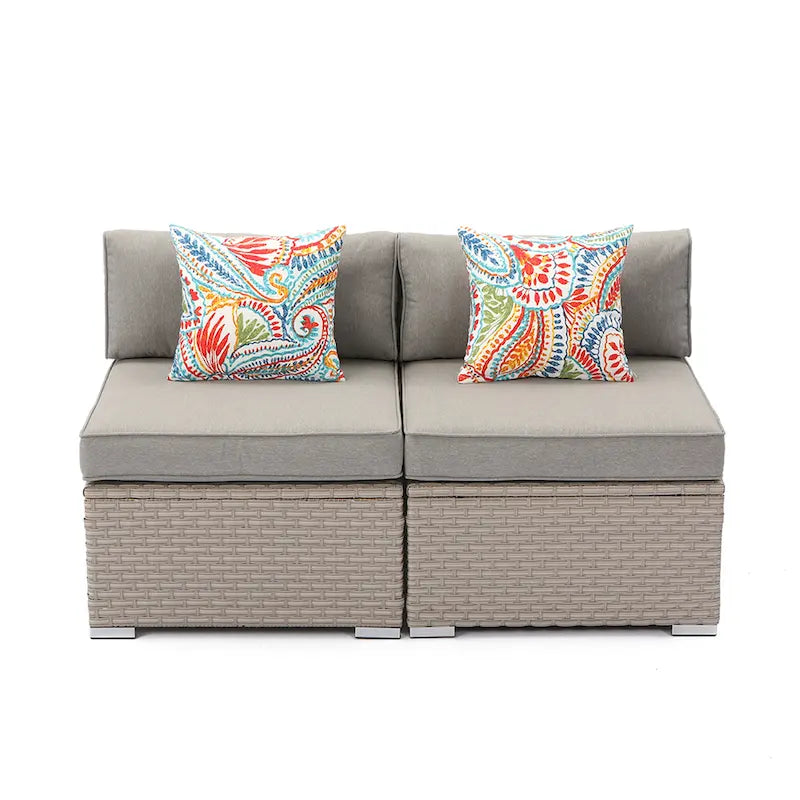 COSIEST Ensemble de 2 fauteuils de patio sans accoudoirs supplémentaires pour sectionnel