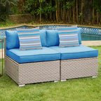 COSIEST Ensemble de 2 fauteuils de patio sans accoudoirs supplémentaires pour sectionnel