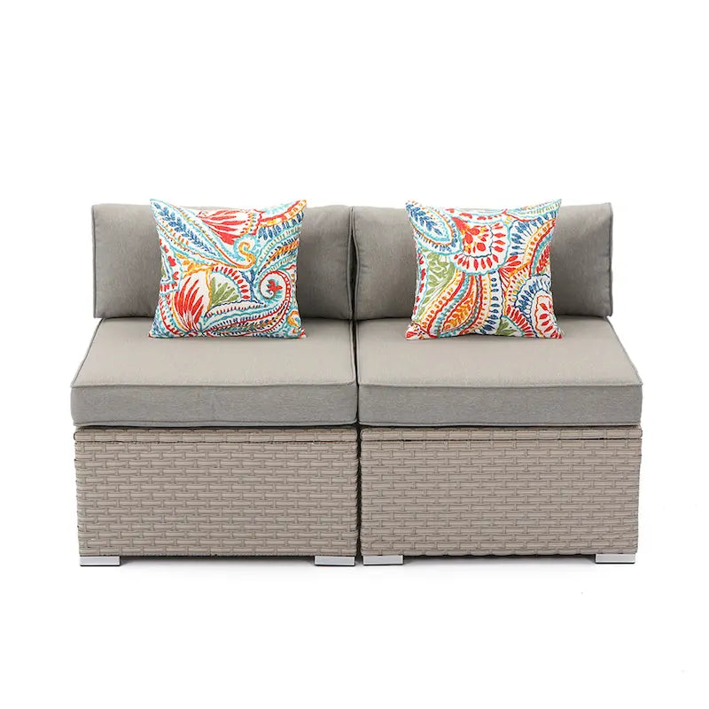 COSIEST Ensemble de 2 fauteuils de patio sans accoudoirs supplémentaires pour sectionnel