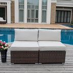 COSIEST Ensemble de 2 fauteuils de patio sans accoudoirs supplémentaires pour sectionnel
