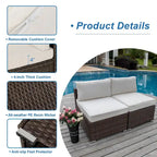 COSIEST Ensemble de 2 fauteuils de patio sans accoudoirs supplémentaires pour sectionnel
