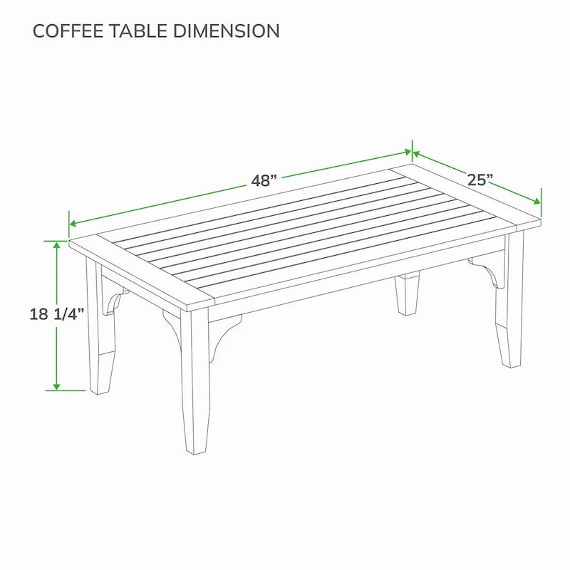 Table basse de jardin en teck Leon de Cambridge Casual