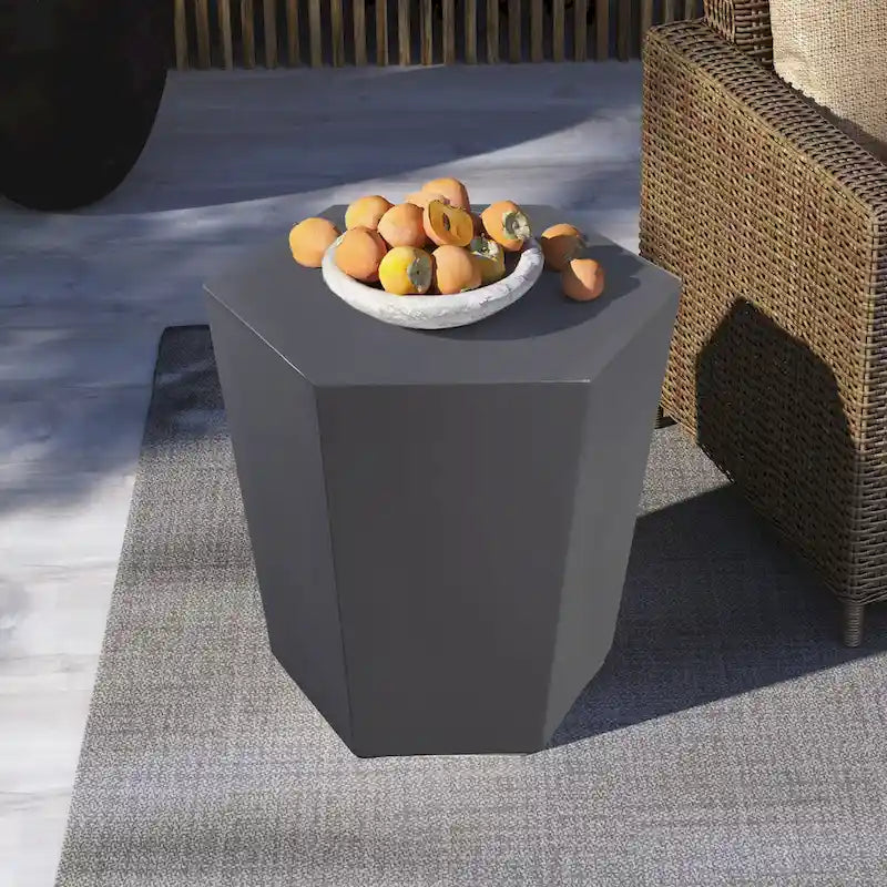 UPHA Outdoor 24-inch Concrete Accent Side Table, Coffee Table