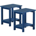 Table d'appoint carrée d'extérieur Adirondack WINSOON, table de patio résistante aux intempéries à double couche, lot de 2