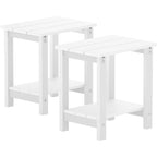 Table d'appoint carrée d'extérieur Adirondack WINSOON, table de patio résistante aux intempéries à double couche, lot de 2