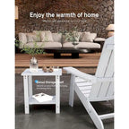 Table d'appoint carrée d'extérieur Adirondack WINSOON, table de patio résistante aux intempéries à double couche, lot de 2