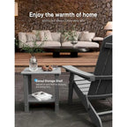 Table d'appoint carrée d'extérieur Adirondack WINSOON, table de patio résistante aux intempéries à double couche, lot de 2