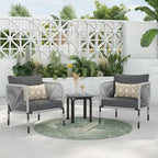 Ensemble de conversation d'extérieur 3 pièces Corvus Serenity avec coussins Sunbrella