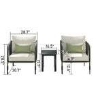 Ensemble de conversation d'extérieur 3 pièces Corvus Serenity avec coussins Sunbrella