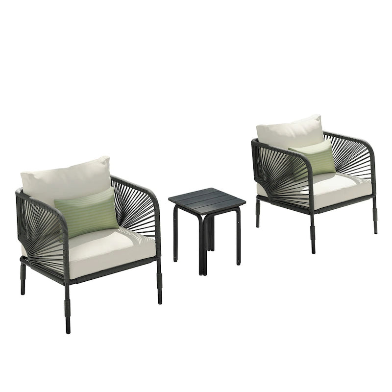 Ensemble de conversation d'extérieur 3 pièces Corvus Serenity avec coussins Sunbrella