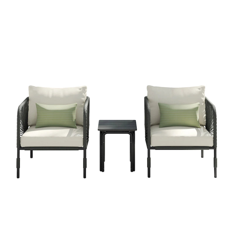 Ensemble de conversation d'extérieur 3 pièces Corvus Serenity avec coussins Sunbrella