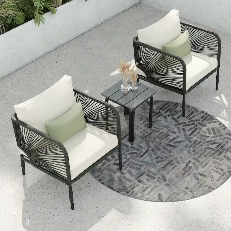 Ensemble de conversation d'extérieur 3 pièces Corvus Serenity avec coussins Sunbrella