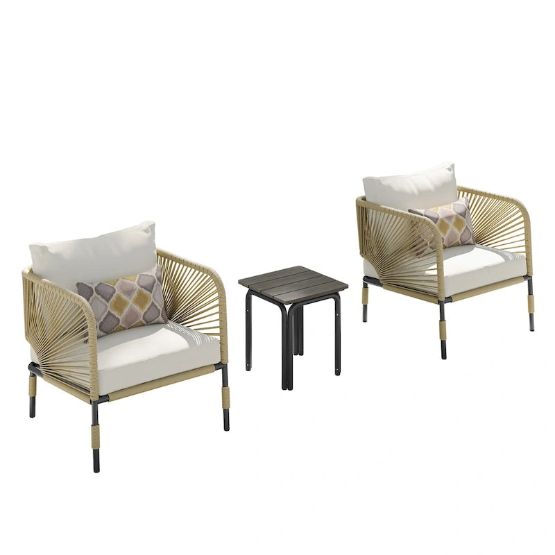 Ensemble de conversation d'extérieur 3 pièces Corvus Serenity avec coussins Sunbrella