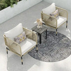Ensemble de conversation d'extérieur 3 pièces Corvus Serenity avec coussins Sunbrella