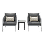 Ensemble de conversation d'extérieur 3 pièces Corvus Serenity avec coussins Sunbrella
