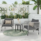 Ensemble de conversation d'extérieur 3 pièces Corvus Serenity avec coussins Sunbrella