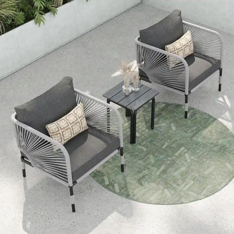 Ensemble de conversation d'extérieur 3 pièces Corvus Serenity avec coussins Sunbrella