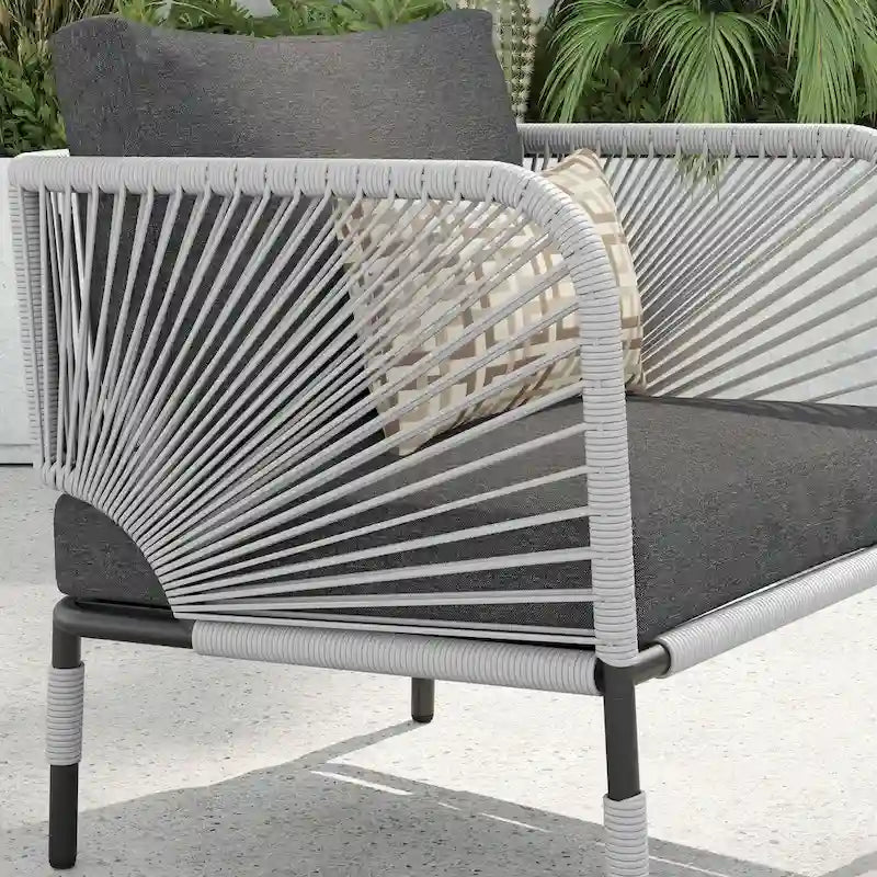 Ensemble de conversation d'extérieur 3 pièces Corvus Serenity avec coussins Sunbrella