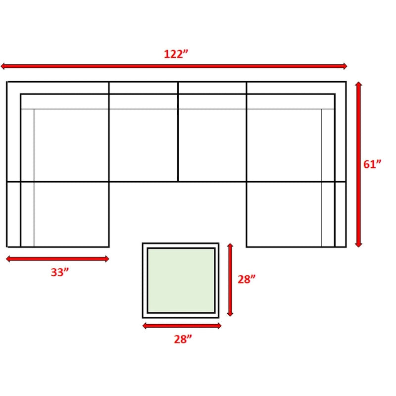 Ensemble de 7 meubles de jardin modulaires en rotin Sunbrella de qualité hôtelière