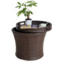 Table d'appoint d'extérieur de 50 cm de large avec rangement