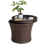 Table d'appoint d'extérieur de 50 cm de large avec rangement
