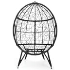 Fauteuil suspendu de jardin en forme d'œuf en osier ou fauteuil suspendu en rotin PE avec coussin – 28 P x 39 L x 60 H