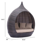 Lit de repos Martinique brun et beige