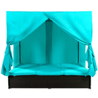 U_STYLE Lit de Repos Extérieur en Rotin Tressé avec Coussins, Sièges Ajustables