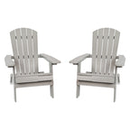 Lot de 2 chaises Adirondack pliantes en polyrésine - Chaise de patio intérieure/extérieure