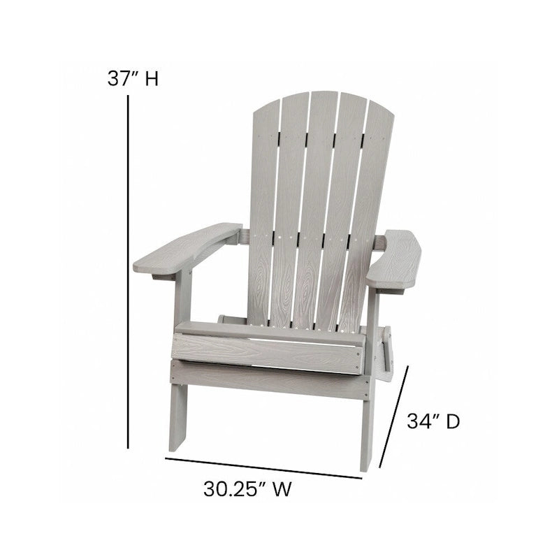 Lot de 2 chaises Adirondack pliantes en polyrésine - Chaise de patio intérieure/extérieure