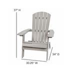 Lot de 2 chaises Adirondack pliantes en polyrésine - Chaise de patio intérieure/extérieure