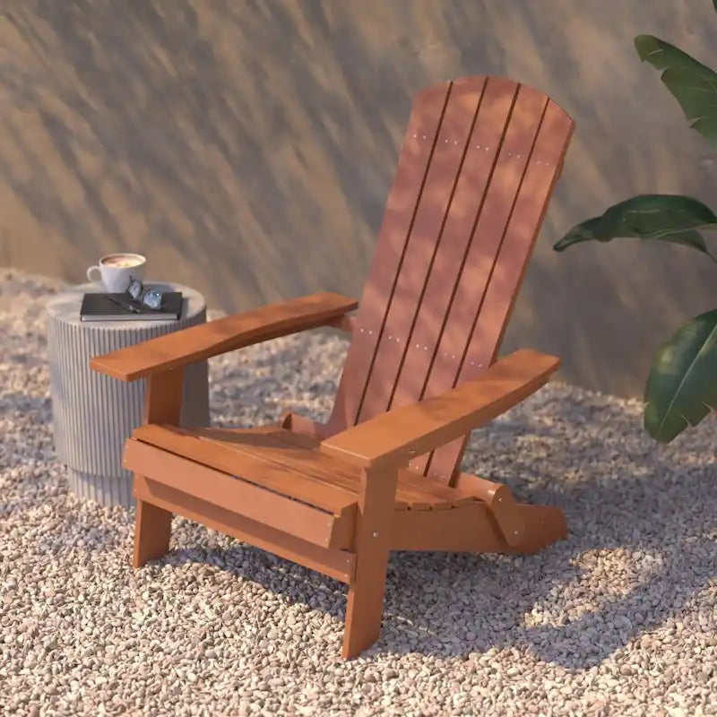 Lot de 2 chaises Adirondack pliantes en polyrésine - Chaise de patio intérieure/extérieure