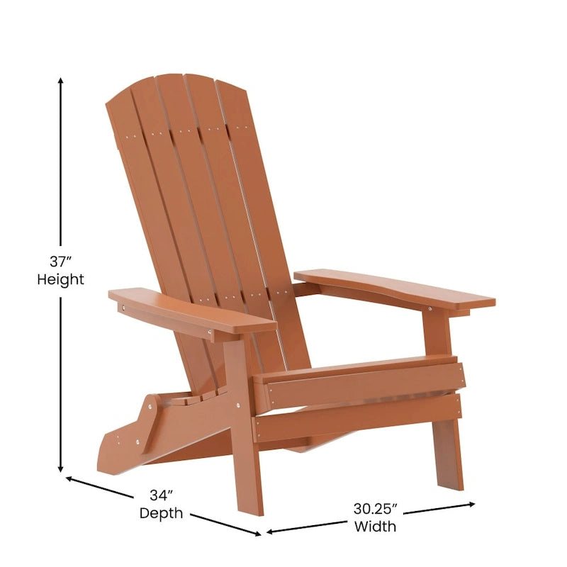 Lot de 2 chaises Adirondack pliantes en polyrésine - Chaise de patio intérieure/extérieure