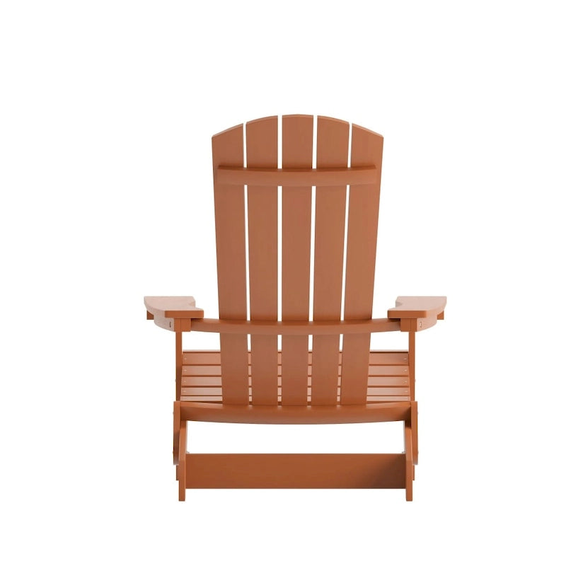 Lot de 2 chaises Adirondack pliantes en polyrésine - Chaise de patio intérieure/extérieure