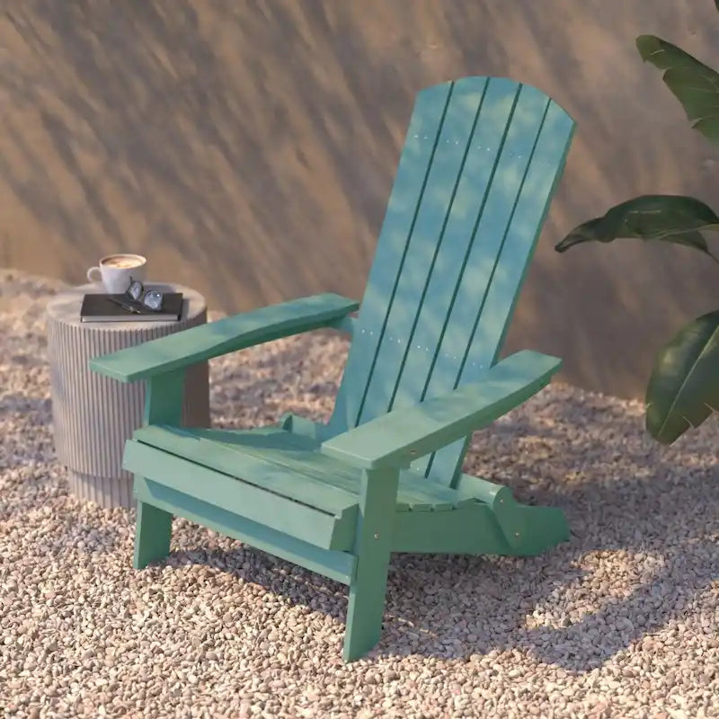 Lot de 2 chaises Adirondack pliantes en polyrésine - Chaise de patio intérieure/extérieure