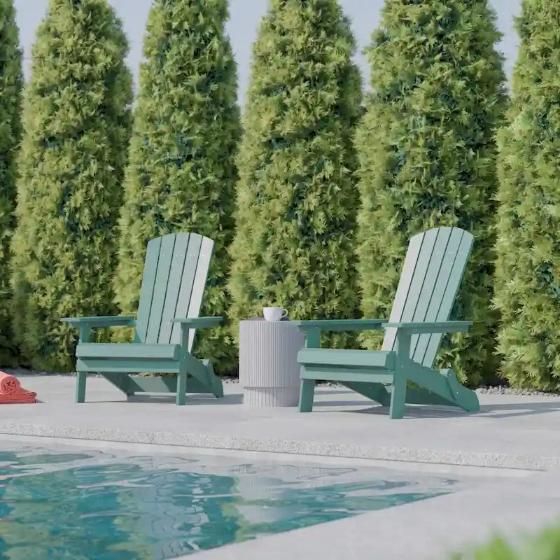 Lot de 2 chaises Adirondack pliantes en polyrésine - Chaise de patio intérieure/extérieure
