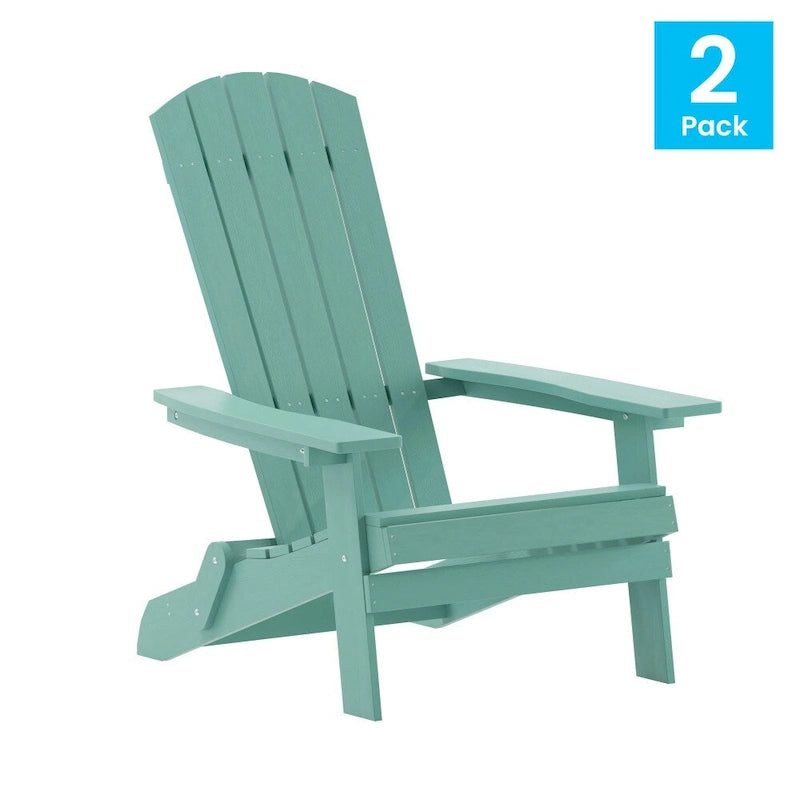 Lot de 2 chaises Adirondack pliantes en polyrésine - Chaise de patio intérieure/extérieure