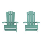 Lot de 2 chaises Adirondack pliantes en polyrésine - Chaise de patio intérieure/extérieure