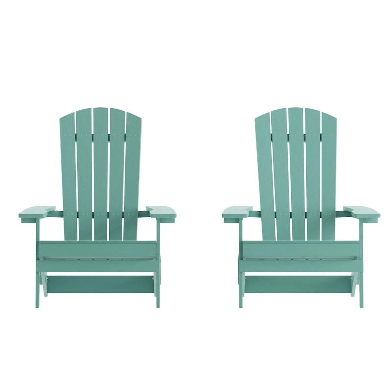 Lot de 2 chaises Adirondack pliantes en polyrésine - Chaise de patio intérieure/extérieure