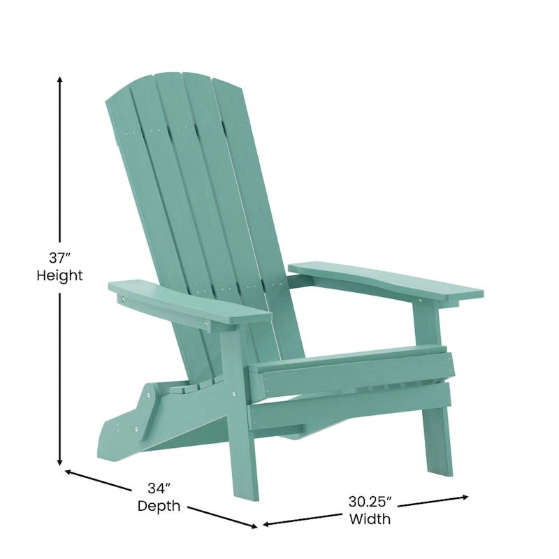 Lot de 2 chaises Adirondack pliantes en polyrésine - Chaise de patio intérieure/extérieure