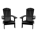 Lot de 2 chaises Adirondack pliantes en polyrésine - Chaise de patio intérieure/extérieure
